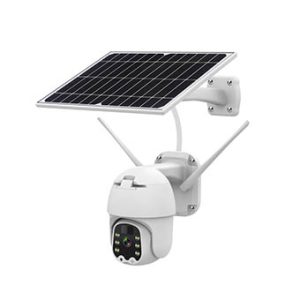 מצלמת אבטחה סלולרית LTE 4G סולארית לבנה Braumers BRC-IP200C-4GPTZ 1080P PTZ
