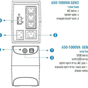 אל פסק Aviem Pro G3 650VA 360W UPS