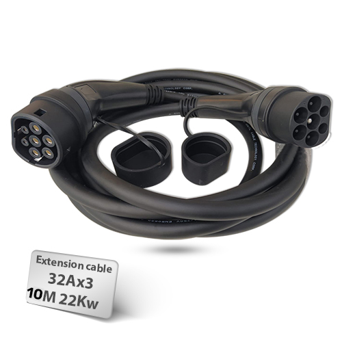 כבל מאריך לטעינת רכב חשמלי 10 מטר Braumers EV Extension Cable Type-2 to Type-2 TPU
