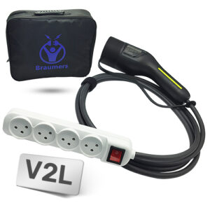 מתאם V2L של Braumers לרכב חשמלי Changan Deepal S07 על רקע לבן