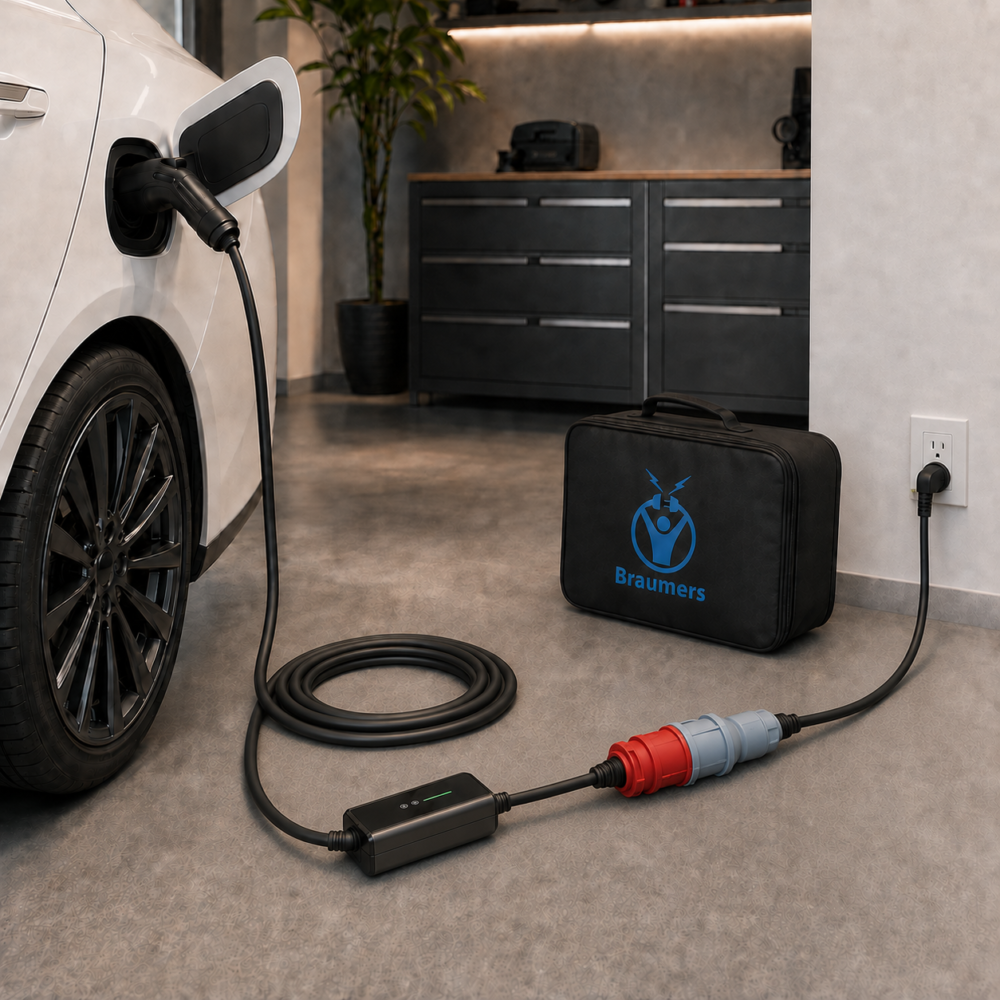 מטען נייד Braumers MobileEV CHARGER Type2 22KW CEE+APP Kit