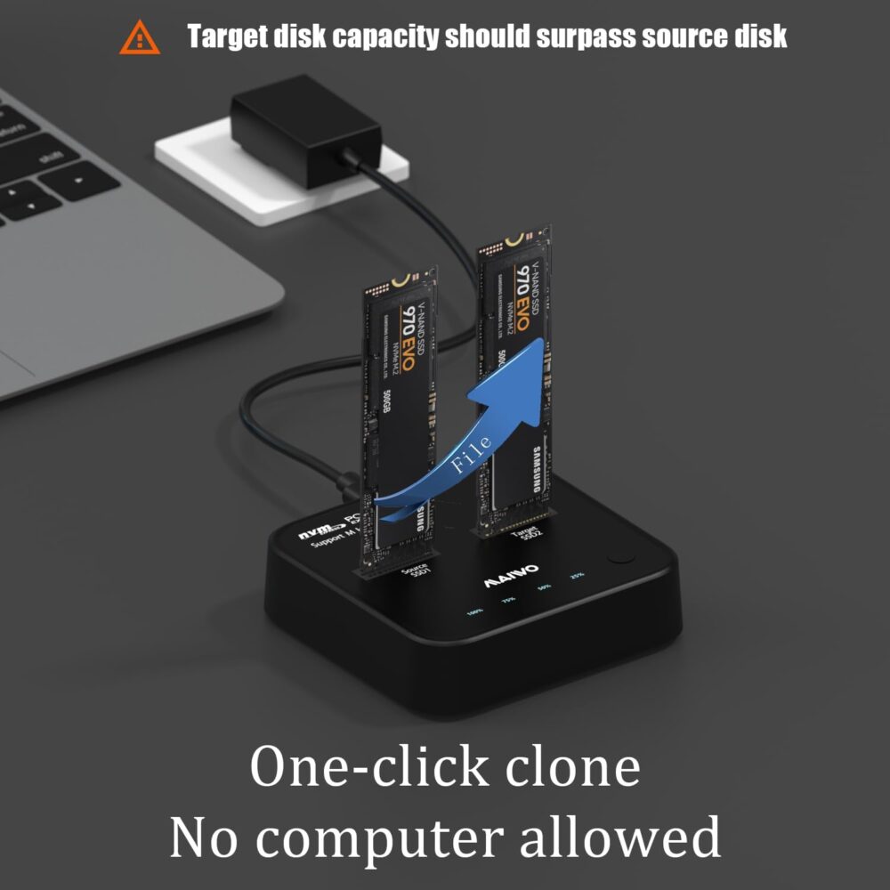 משכפל דיסקים MAIWO K3016P2 NVMe/ACHI Duplicator USB3.2 20Gb