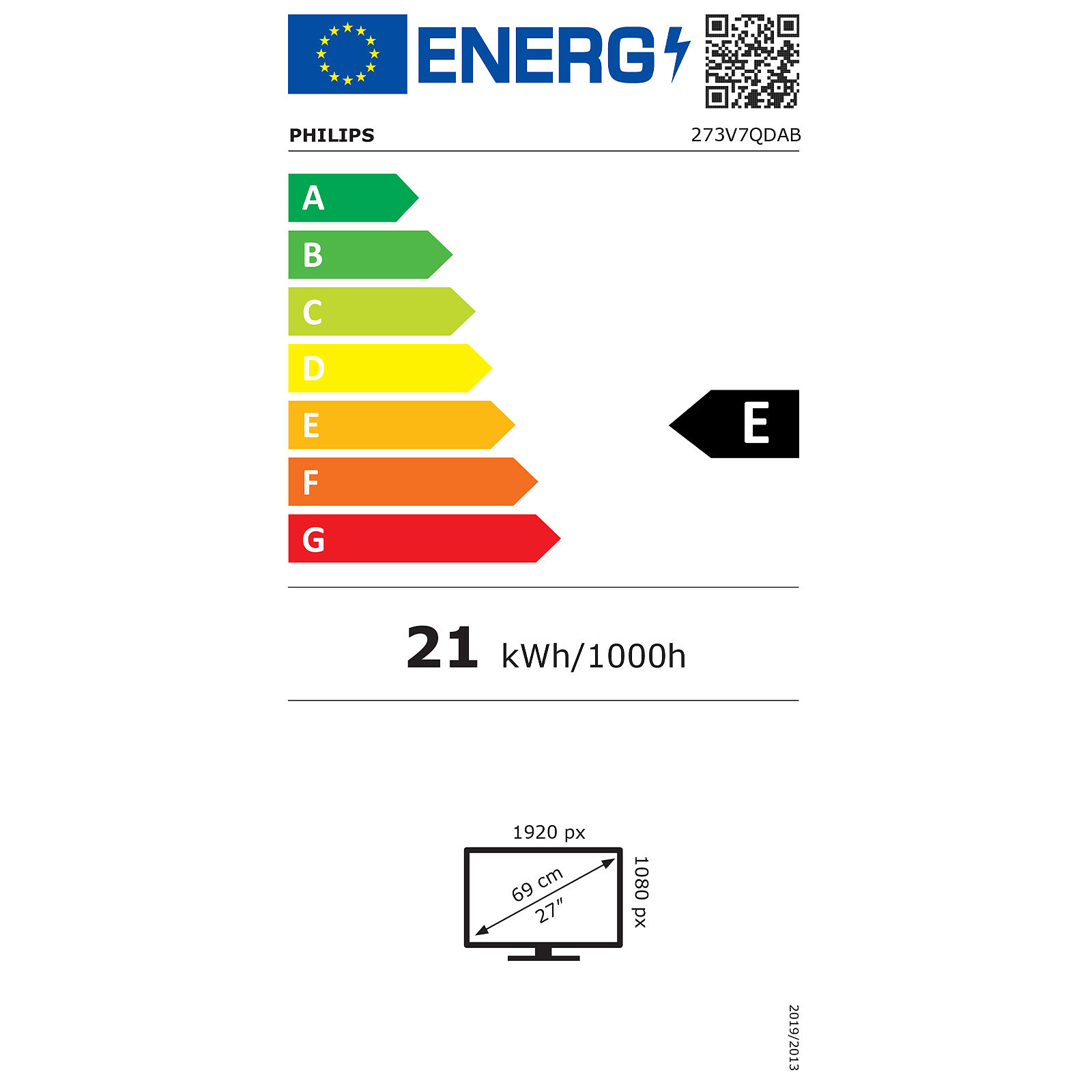 מסך Philips 273V7QDAB 27" IPS SLIM VGA-DVI-HDMI SPK – תמונה 2