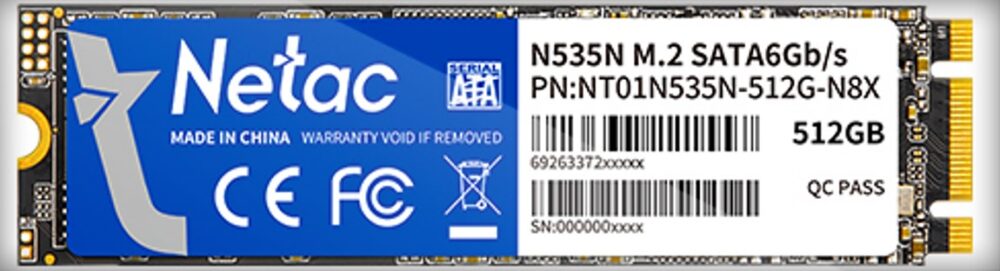 NeTac SSD N535N 512GB M.2 2280 SATA R/W:560/520
