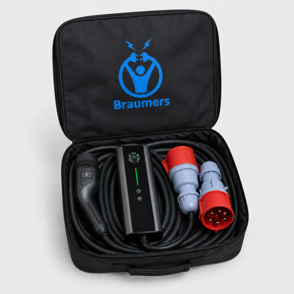 מטען נייד תלת פאזי לרכב חשמלי אפליקציה קיט Braumers BREV-PO16AT2-11KW-CKAPP 11KW