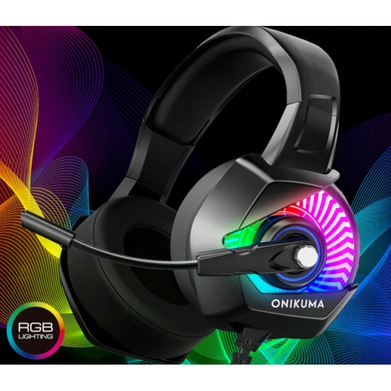אוזניות גיימינג ONIKUMA Gaming HeadPhone K6 RGB – תמונה 2