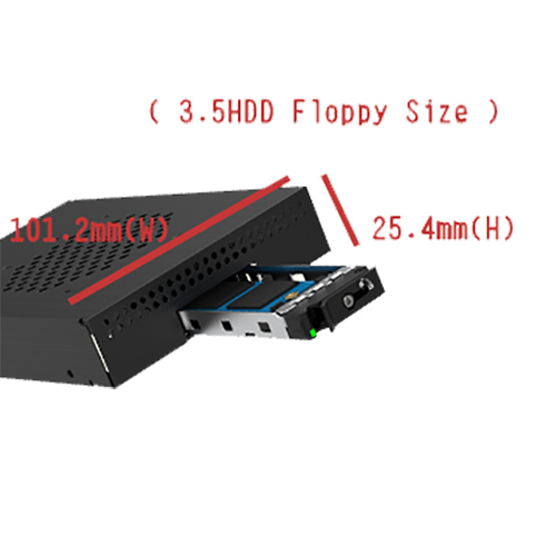 מגירת אחסון VISION3 GM3-101M2r – מתאם בתא 3.5" לכונן M.2 NVMe SSD בחיבור Slimline SAS
