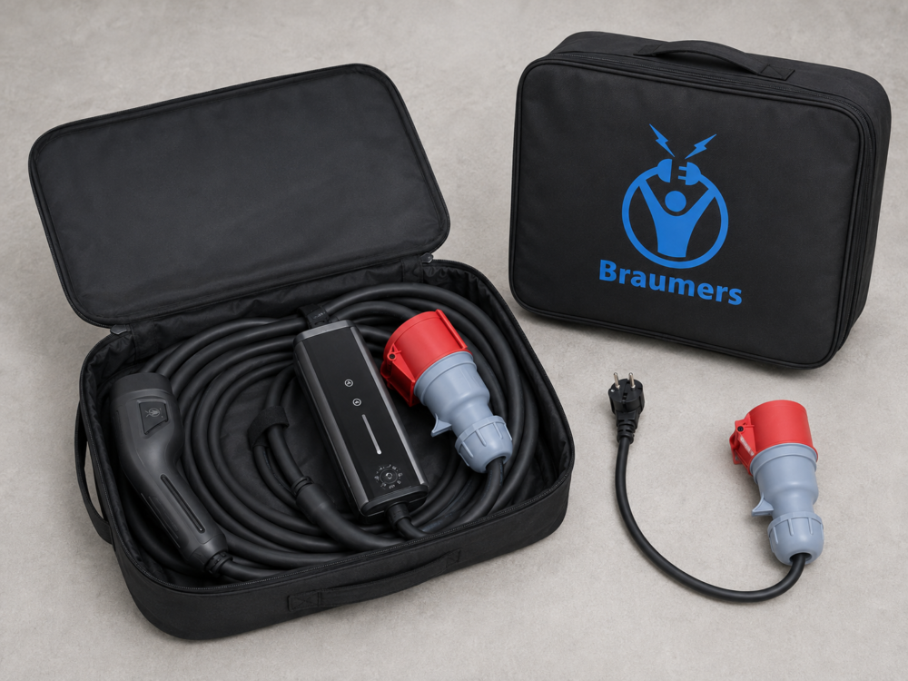 מטען נייד Braumers MobileEV CHARGER Type2 22KW CEE+APP Kit