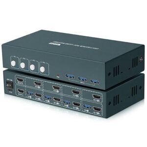 PWAY KVM PW-S7415H2 4PC in to 1PC 2 Displays 4K@60Hz USB3